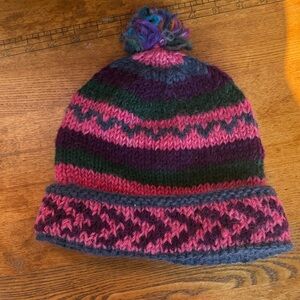 Colorful Knit Pom-Pom Wool Hat